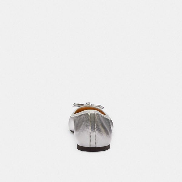Dámské Flat Shoes Coach Abigail Metal Stříbrné | 0189732-CZ