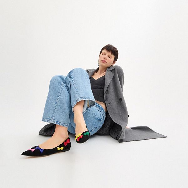 Dámské Flat Shoes Coach Daphne Černé Viacfarebný | 1628054-CZ