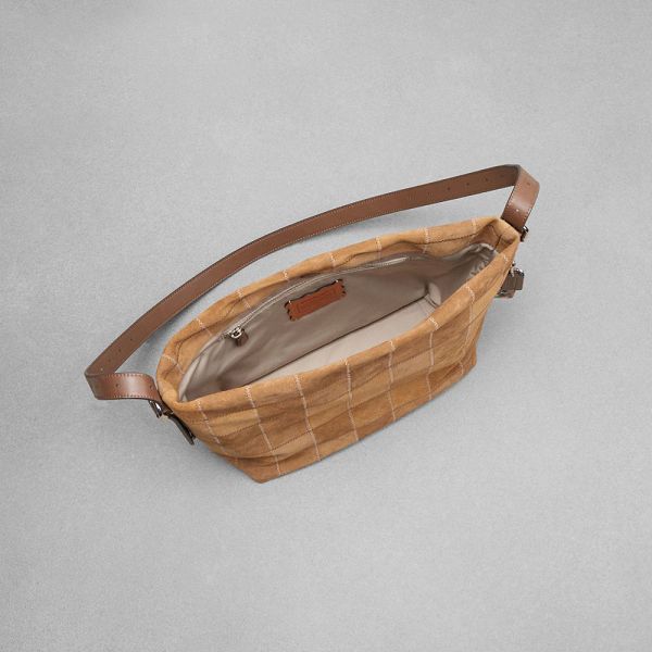 Dámské Hobo Taška Coach Alterego In Suede Checkerboard Upcrafted Leather Hnědé | 6530718-CZ