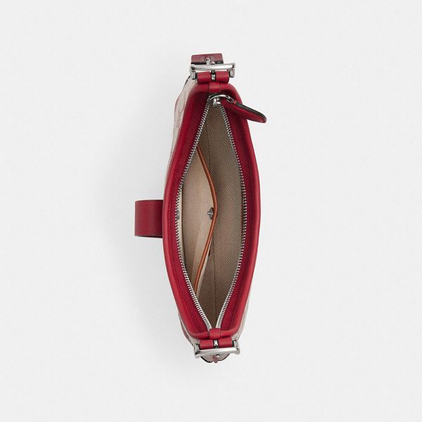 Dámské Hobo Taška Coach Hamptons In Signature Textile Jacquard Stříbrné Bílé | 1723046-CZ