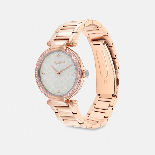 Dámské Hodinky Coach Cary 34 Mm Růžové Zlaté Světle Blankyt | 6283109-CZ
