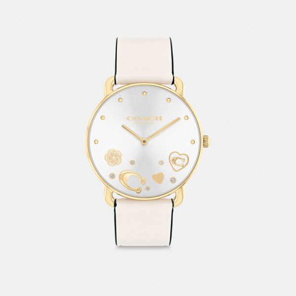 Dámské Hodinky Coach Elliot 36 Mm Bílé Zlaté | 4815072-CZ