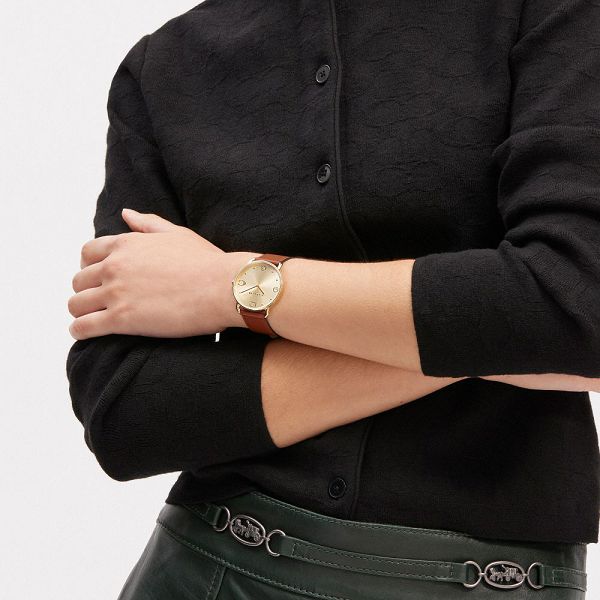 Dámské Hodinky Coach Elliot 36 Mm Hnědé Zlaté | 1789253-CZ