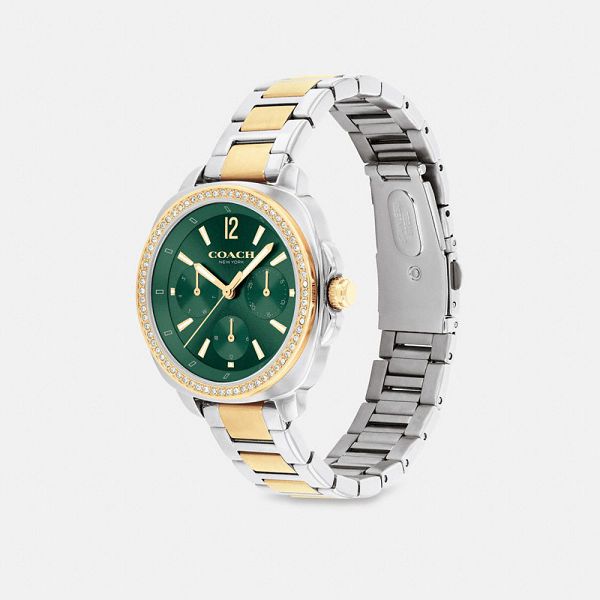 Dámské Hodinky Coach Kitt Chronograph 34 Mm Zlaté Stříbrné | 5712638-CZ
