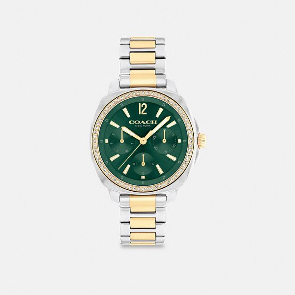 Dámské Hodinky Coach Kitt Chronograph 34 Mm Zlaté Stříbrné | 5712638-CZ