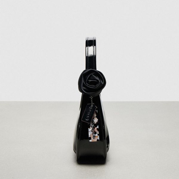 Dámské Kabelka Coach Ergo In Crinkle Patent Leather With Rosette Černé | 4875139-CZ