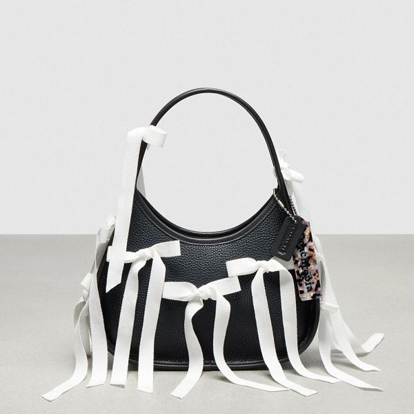Dámské Kabelka Coach Ergo In Leather With Allover Bows Černé Bílé | 8136705-CZ