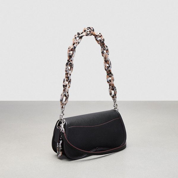 Dámské Kabelka Coach Wavy Dinky In Leather Černé | 4592307-CZ