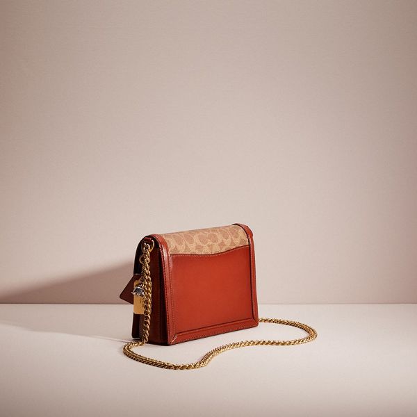 Dámské Kabelka přes Rameno Coach Upcrafted Hutton In Signature Canvas Hnědé Červené | 0456912-CZ