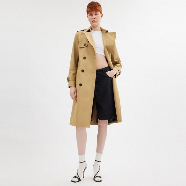 Dámské Kabáty Coach Trench Hnědožlutý | 9680247-CZ