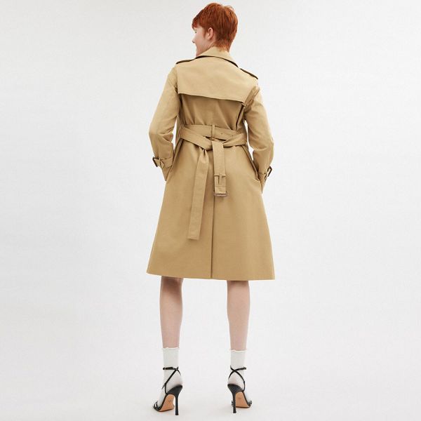 Dámské Kabáty Coach Trench Hnědožlutý | 9680247-CZ