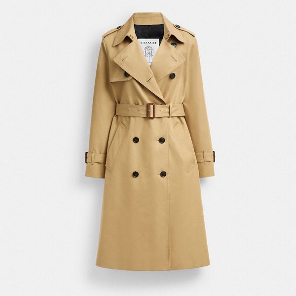 Dámské Kabáty Coach Trench Hnědožlutý | 9680247-CZ