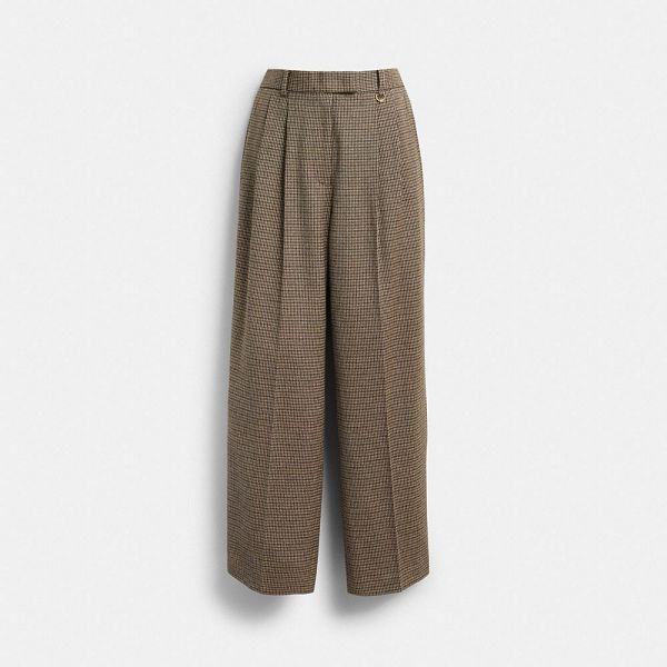 Dámské Kalhoty Coach Wool Hnědé Viacfarebný | 8239045-CZ