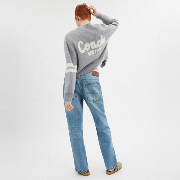 Dámské Kardigan Coach Signature Script Cropped Šedé | 7824905-CZ