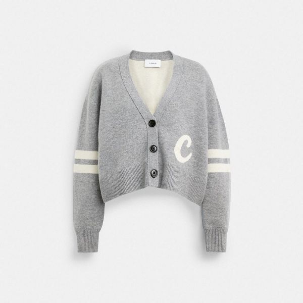 Dámské Kardigan Coach Signature Script Cropped Šedé | 7824905-CZ