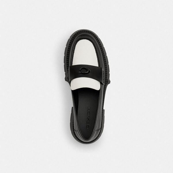 Dámské Loafers Coach Leah Platform Černé Bílé | 1697530-CZ