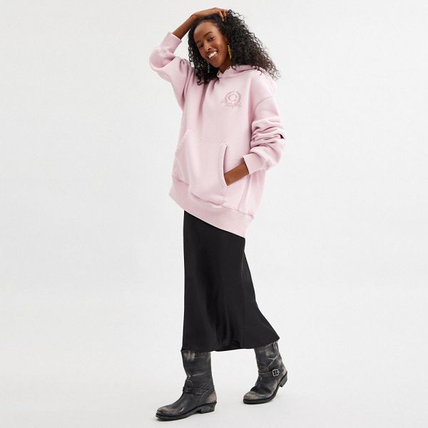 Dámské Mikina s Kapucí Coach Oversized Signature Crest In Organic Cotton Růžové | 0431798-CZ