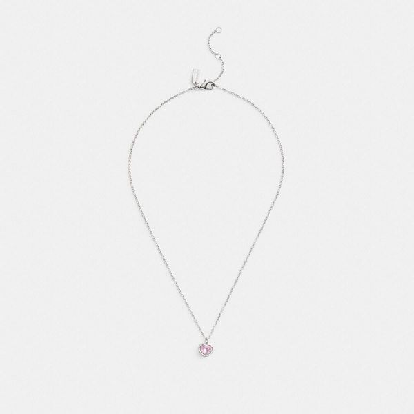 Dámské Náhrdelník Coach Halo Heart Pendant Stříbrné Růžové | 0362187-CZ