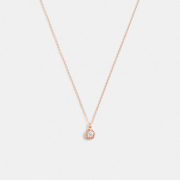 Dámské Náhrdelník Coach Halo Tea Rose Pendant Růžové Zlaté | 4689720-CZ
