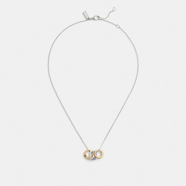 Dámské Náhrdelník Coach Mixed Metals Rondell Zlaté Stříbrné | 5430627-CZ