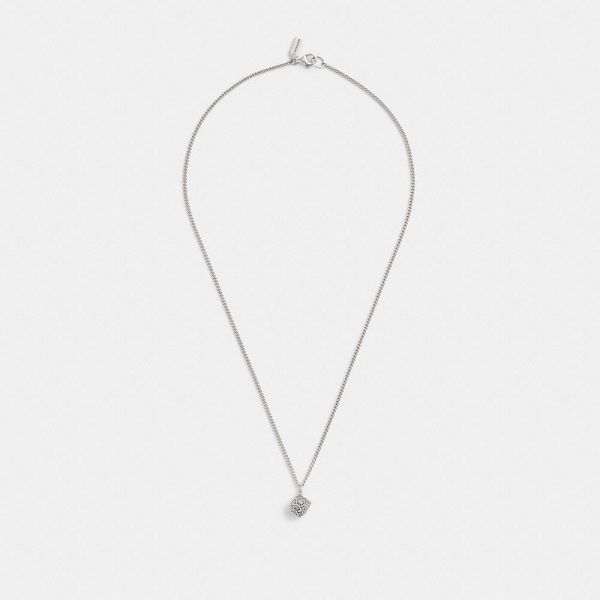 Dámské Náhrdelník Coach Quilted Cube Pendant Stříbrné | 1705634-CZ