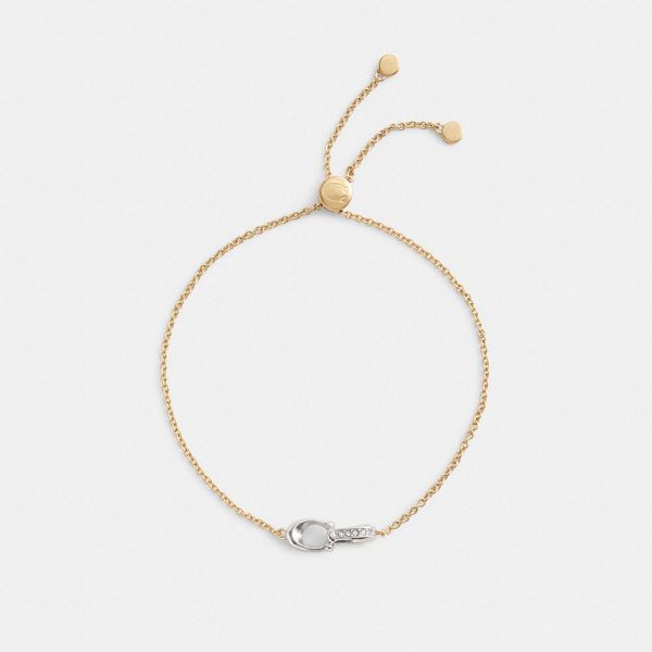 Dámské Náramek Coach Pavé Signature Chain Slider Zlaté Stříbrné | 6513208-CZ