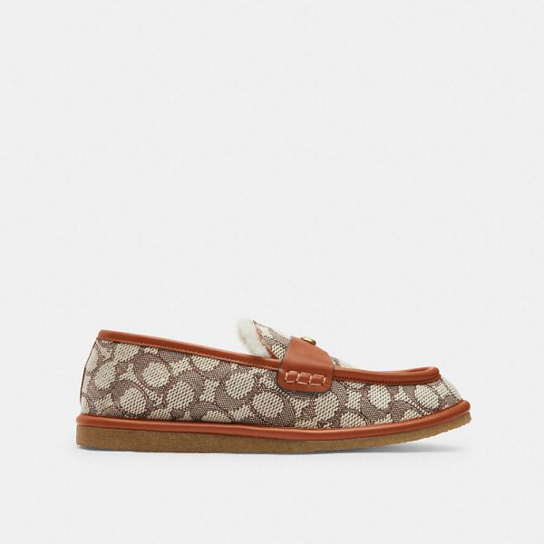 Dámské Pantofle Coach Forest In Signature Textile Jacquard Hnědé Šedé | 8354067-CZ