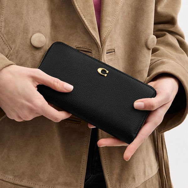 Dámské Peněženka Coach Essential Accordion Zip Černé | 8106753-CZ