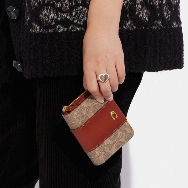 Dámské Peněženka Coach Essential Billfold In Colorblock Signature Canvas Hnědé Červené | 3746829-CZ
