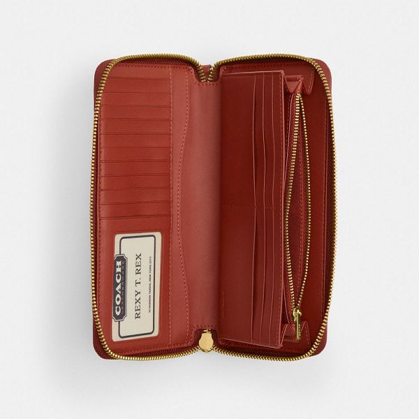 Dámské Peněženka Coach Essential Continental In Signature Canvas Hnědé Červené | 6405237-CZ