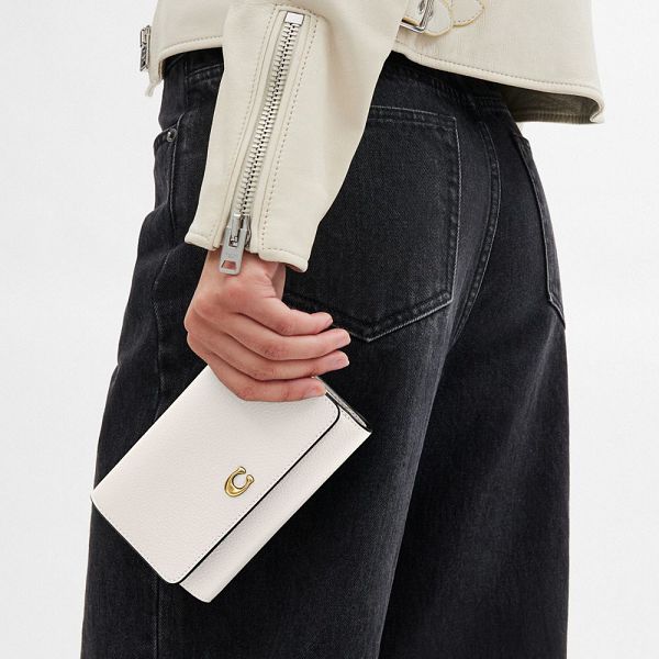 Dámské Peněženka Coach Essential Medium Flap Bílé | 9426538-CZ