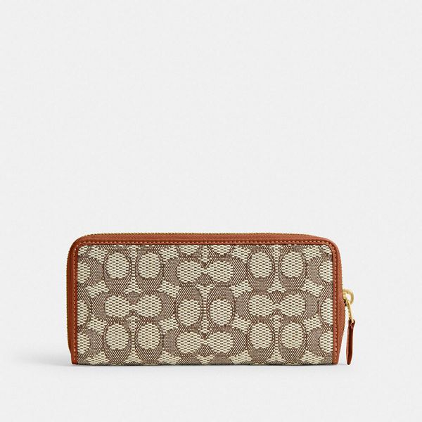 Dámské Peněženka Coach Essential Slim Accordion Zip In Signature Jacquard Hnědé Zlaté | 9175840-CZ