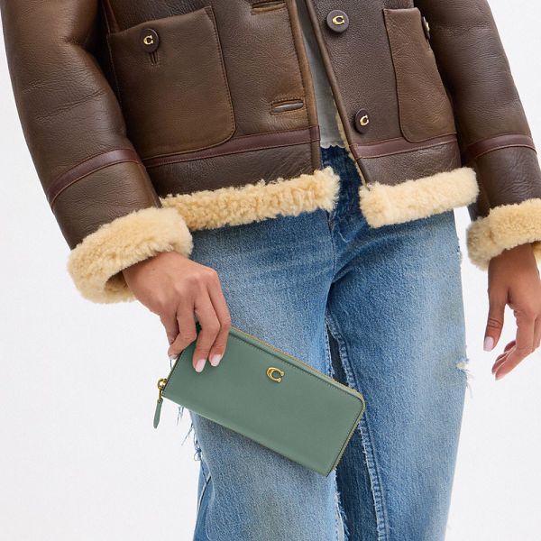 Dámské Peněženka Coach Essential Slim Accordion Zip Olivy Zelené | 5963812-CZ