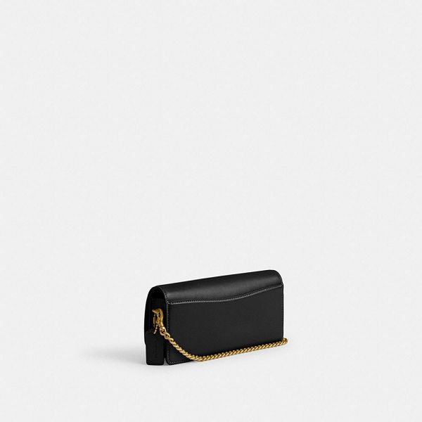 Dámské Peněženka Coach Evie Long With Chain Černé | 3158426-CZ