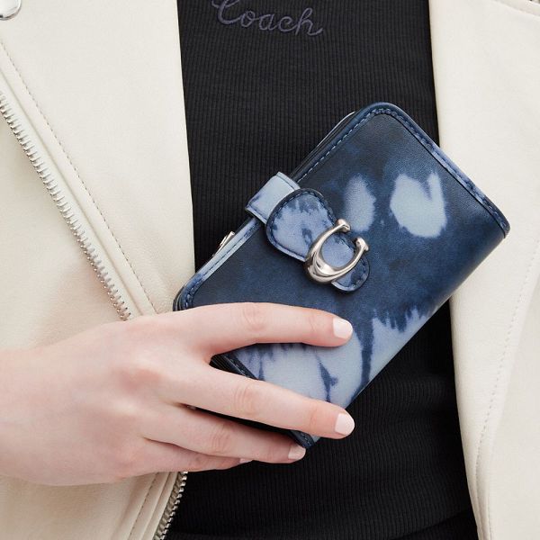 Dámské Peněženka Coach Tabby Medium With Tie Dye Print Stříbrné Tmavě Blankyt | 9285360-CZ