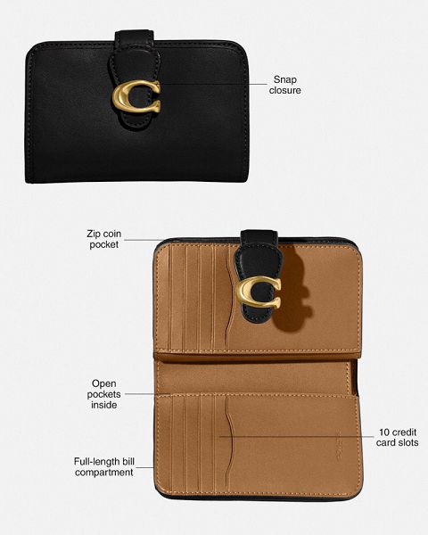 Dámské Peněženka Coach Tabby Medium Černé | 3596148-CZ