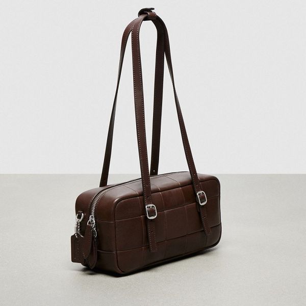 Dámské Podprsenkašny Coach Alterego In Checkerboard Upcrafted Leather Hnědé | 8231049-CZ