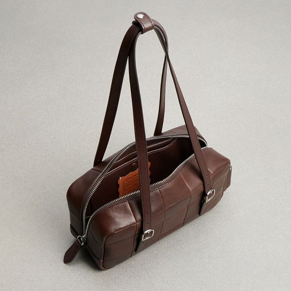 Dámské Podprsenkašny Coach Alterego In Checkerboard Upcrafted Leather Hnědé | 8231049-CZ