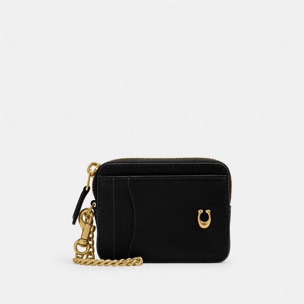 Dámské Pouzdro Na Karty Coach Essential Chain Černé | 7138269-CZ