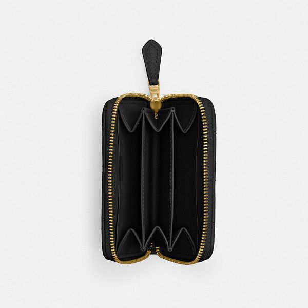 Dámské Pouzdro Na Karty Coach Essential Small Zip Around With Pillow Quilting Černé | 5072941-CZ