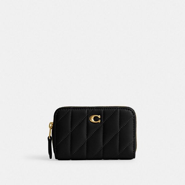 Dámské Pouzdro Na Karty Coach Essential Small Zip Around With Pillow Quilting Černé | 5072941-CZ