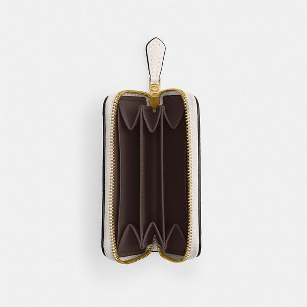 Dámské Pouzdro Na Karty Coach Essential Small Zip Around Bílé | 0523861-CZ
