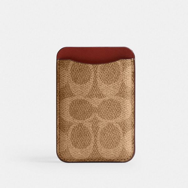 Dámské Pouzdro Na Karty Coach Magsafe Phone In Signature Canvas Hnědé | 0165742-CZ