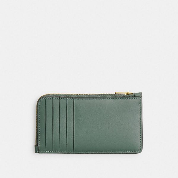 Dámské Pouzdro Na Karty Coach New York Zip Olivy Zelené | 4580196-CZ