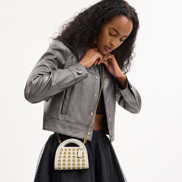 Dámské Pouzdro Na Karty Coach Top Handle With Grommets Béžový Zlaté | 6501487-CZ