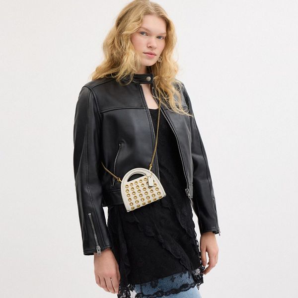 Dámské Pouzdro Na Karty Coach Top Handle With Grommets Béžový Zlaté | 6501487-CZ