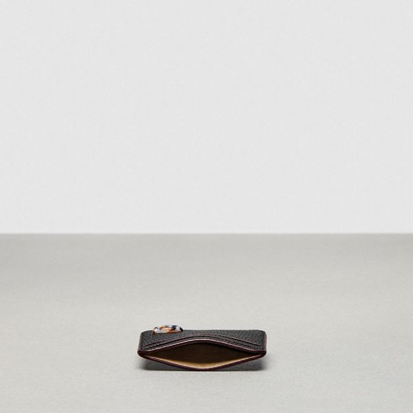 Dámské Pouzdro Na Karty Coach Wavy In Leather Černé | 0843976-CZ