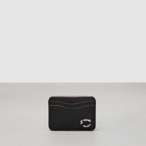 Dámské Pouzdro Na Karty Coach Wavy In Leather Černé | 0843976-CZ