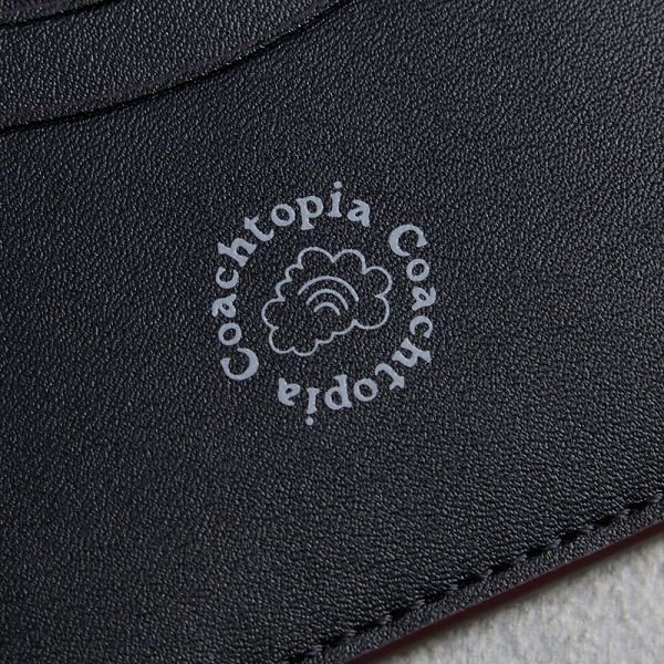 Dámské Pouzdro Na Karty Coach Wavy In Leather With Caterpillar Print Černé | 1049638-CZ