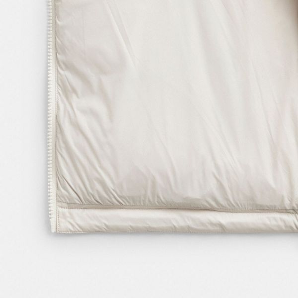 Dámské Péřová Bunda Coach Mid Length Belted In Recycled Polyamide Krém | 0432619-CZ